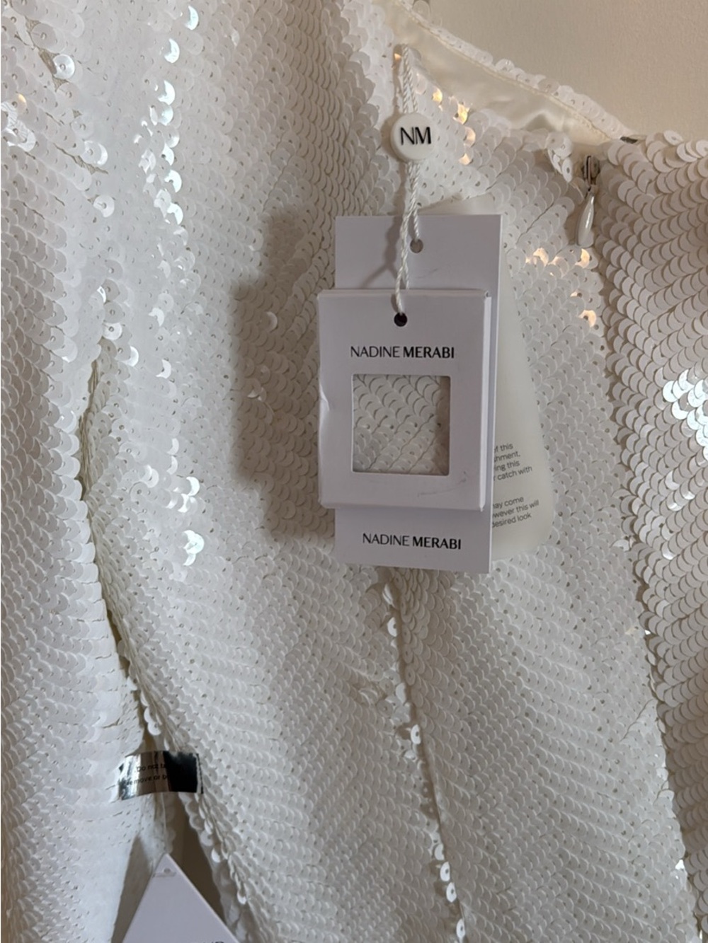 NADINE MERABI White Sequin Shell Dress - Picture 3 of 5